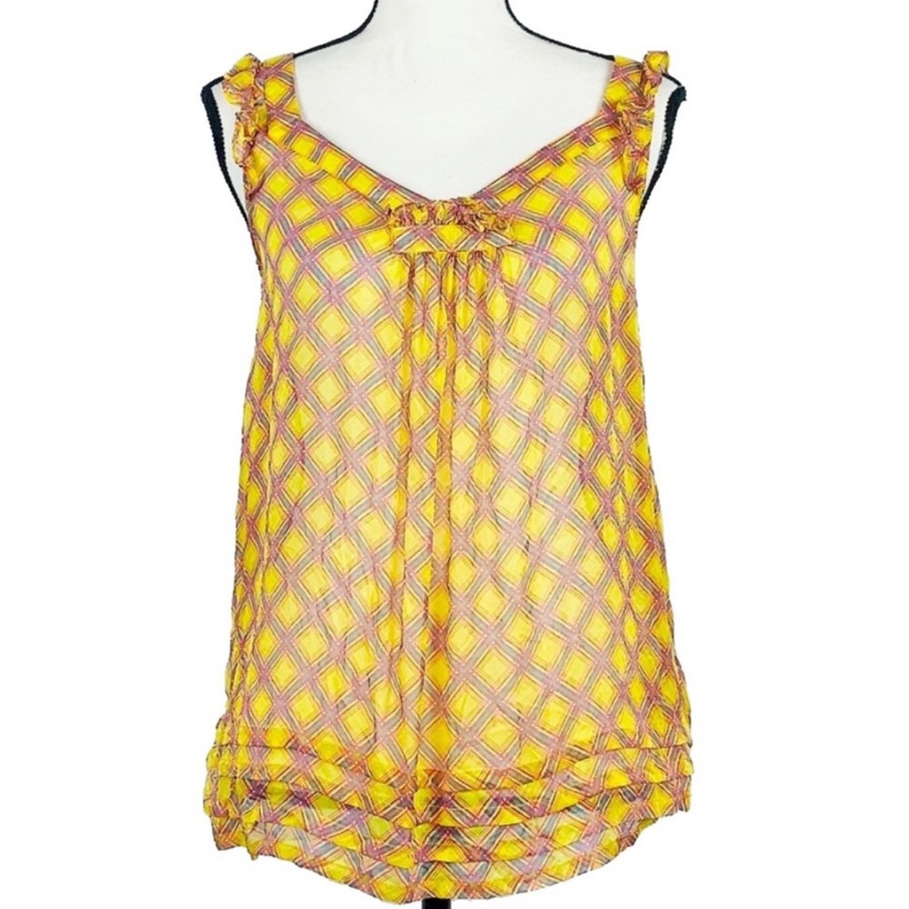 Zara Basics Semi-Sheet Yellow Tank Top